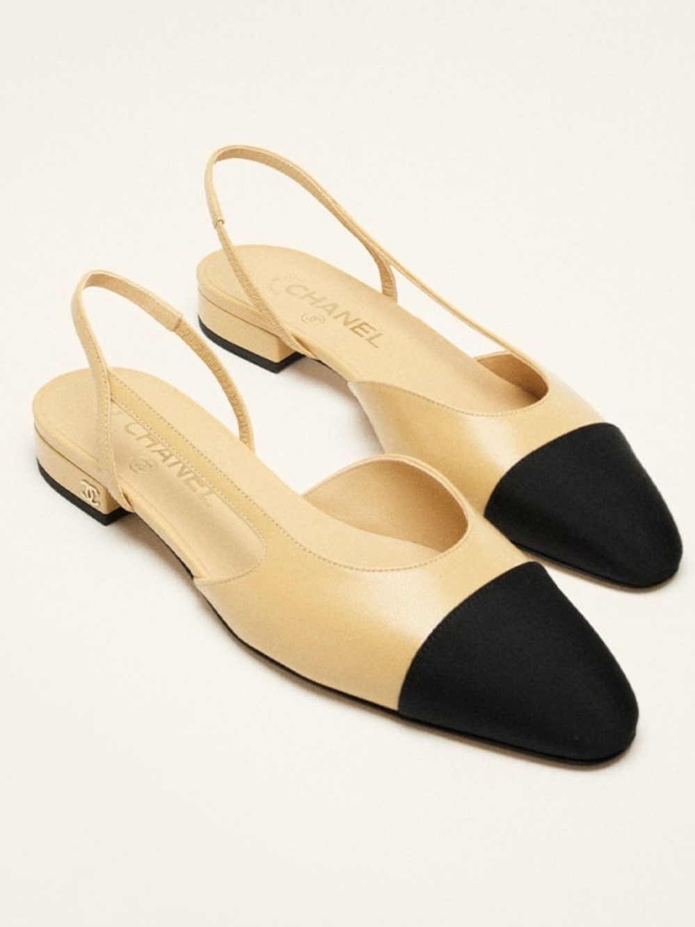 Chanel Cap Toe Splingback Flats